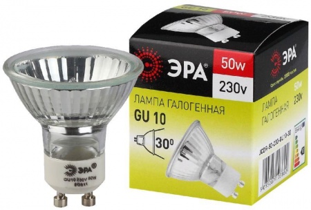 Лампа галогенная GU10-JCDR (MR16) -50W-230V ЭРА C0027386 416086
