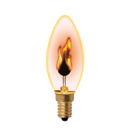 Лампа декоративная IL-N-C35-3/RED-FLAME/E14/CL с типом свечения "эффект пламени" форма "свеча" прозр. упак. картон Uniel UL-00002981 485236