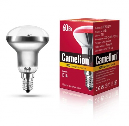 Лампа накаливания MIC R50 60Вт E14 Camelion 8978 247316