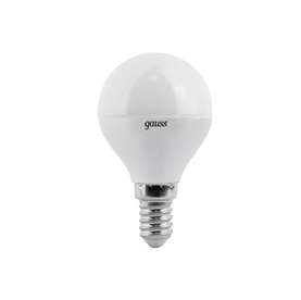 Лампа светодиодная 4Вт шар 4100К белый E14 370лм 220-240В GAUSS 105101204 312492
