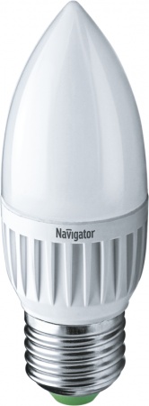 Лампа светодиодная 94 483 NLL-P-C37-5-230-4K-E27-FR 5Вт свеча 4000К белый E27 370лм 220-240В Navigator 94483 286605
