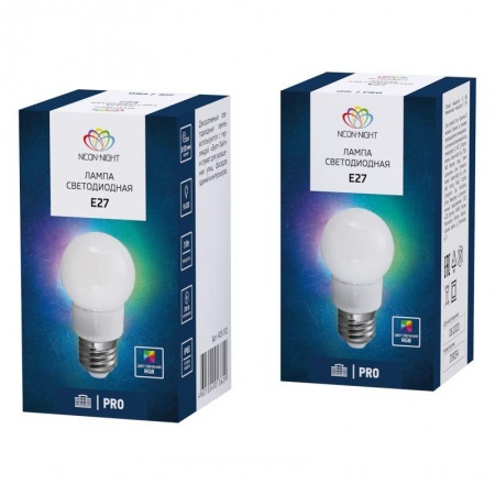 Лампа светодиодная 9LED d-50 SMD3528 5Вт шар E27 220В многоцв. Neon-Night 405-512 272797