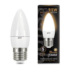 Лампа светодиодная Led Candle E27 9.5Вт 3000К Gauss 103102110 503358