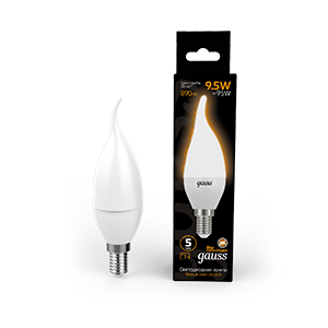 Лампа светодиодная Led Candle tailed E14 9.5Вт 3000К Gauss 104101110 503360