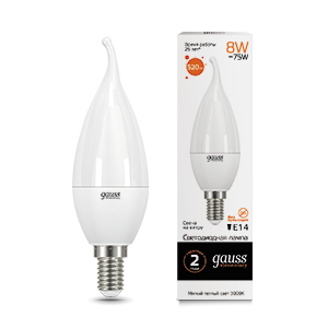 Лампа светодиодная LED Elementary Candle Tailed E14 8Вт 2700К Gauss 34118 469860