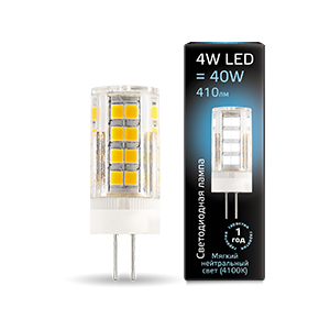 Лампа светодиодная LED G4 4Вт AC185-265В 4100К керамика Gauss 107307204 479959