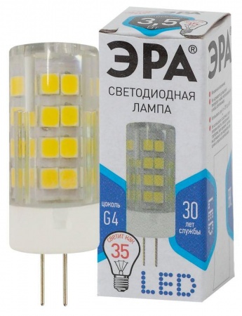 Лампа светодиодная LED smd JC-3.5w-220V-corn ceramics-840-G4 ЭРА Б0027856 1231428