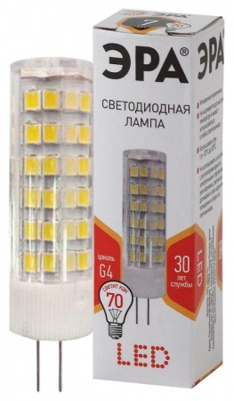 Лампа светодиодная LED smd JC-7w-220V-corn ceramics-827-G4 ЭРА Б0027859 1231431