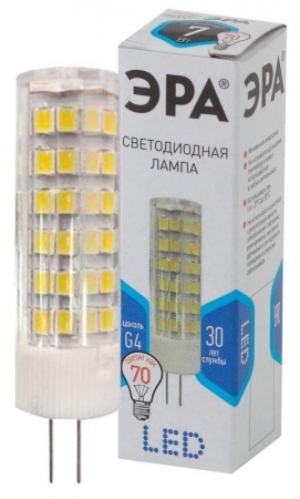 Лампа светодиодная LED smd JC-7w-220V-corn ceramics-840-G4 ЭРА Б0027860 1231432