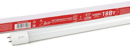 Лампа светодиодная LED smd T8-18w-840-G13 1200mm ECO ЭРА Б0032976 1231516