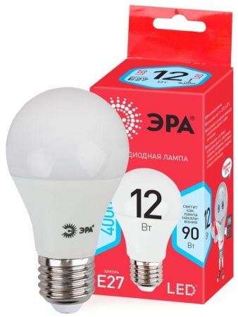 Лампа светодиодная LED smd А60-12w-840-E27 ECO ЭРА Б0030027 1231521