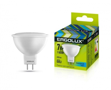 Лампа светодиодная LED-JCDR-7W-GU5.3-4500K JCDR 172-265В Ergolux 12159 476387