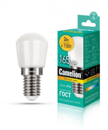 Лампа светодиодная LED2-T26/830/E14 2Вт 220В Camelion 13153 492013