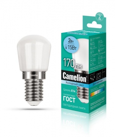 Лампа светодиодная LED2-T26/845/E14 2Вт 220В Camelion 13154 492014