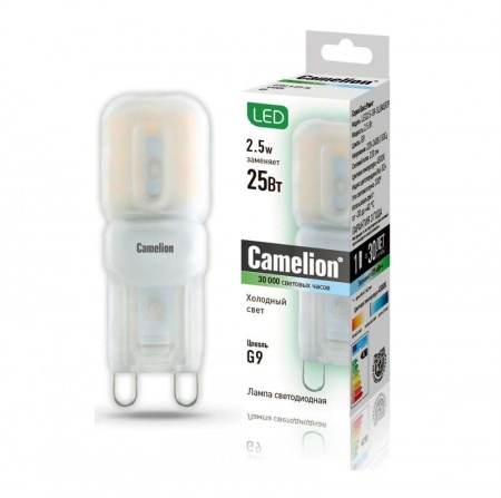 Лампа светодиодная LED2.5-G9-SL/845/G9 2.5Вт капсульная 4500К белый G9 220лм 220-240В Camelion 12024 397022