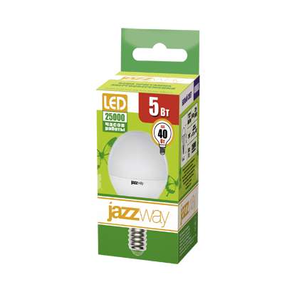 Лампа светодиодная PLED- ECO-G45 5Вт E14 4000К 8+2 JazzWay 4895205014244 494396