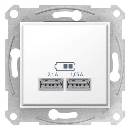 Механизм зарядного устройства USB Sedna 2.1А (2х1.05А) бел. SchE SDN2710221 1226498