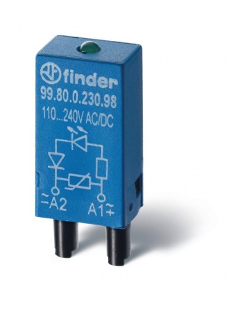 Модуль индикации и защиты зеленый LED + диод (+ A1) 6 - 24В DC Finder 9980902499 445431