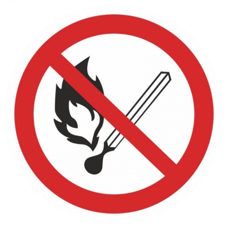 Наклейка "Запрещается пользоваться открытым огнем и курить" Р02 200х200мм PROxima EKF an-3-08 476902