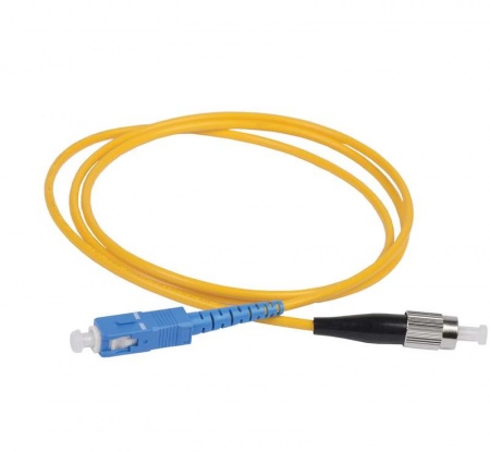 Патч-корд оптический коммутационный переходной для одномодового кабеля (SM); 9/125 (OS2); SC/UPC-FC/UPC; одинарного исполнения (Simplex); LSZH (дл.1м) ITK FPC09-SCU-FCU-C1L-1M 401886