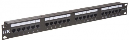 Патч-панель 1U кат.5е UTP 24 порта (IDC Dual) ITK PP24-1UC5EU-D05 301897