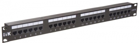 Патч-панель 1U кат.6 UTP 24 порта (Dual IDC) ITK PP24-1UC6U-D05 292398