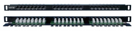 Патч-панель PPHD-19-24-8P8C-C5E-110D высокой плотн. 19дюйм 0.5U 24 порта RJ45 кат.5E Dual IDC Hyperline 244076 1201477