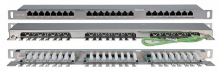 Патч-панель PPHD-19-24-8P8C-C5E-SH-110D высокой плотн. 19дюйм 0.5U 24 порта RJ45 кат.5E Dual IDC Hyperline 244077 1201522