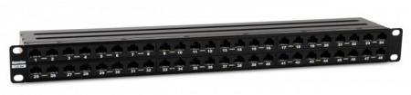 Патч-панель PPHD-19-48-8P8C-C6A-110D высокой плотн. 19дюйм 1U 48 портов RJ45 кат.6a Dual IDC Hyperline 225401 1201467
