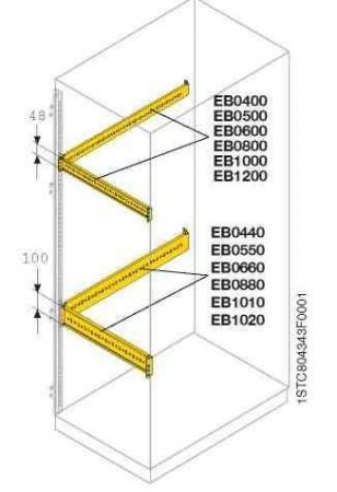 Профиль L=800 H=48 для монтажа аксессуаров (уп.2шт) ABB EB0800 251883