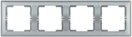 Рамка 4-м BOLERO РГ-4-БС горизонт. серебр. ИЭК EMB40-K23 1233629