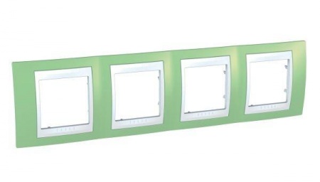Рамка 4-м Unica Хамелеон горизонт. зел. яблоко/бел. SchE MGU6.008.863 207399