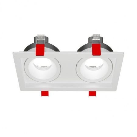 Рамка для модульного светильника FLEX 50 11 двойная встраив. 110х220х55 RAL9010 поворотная VARTON V1-R0-00435-10010-2000000 1242831