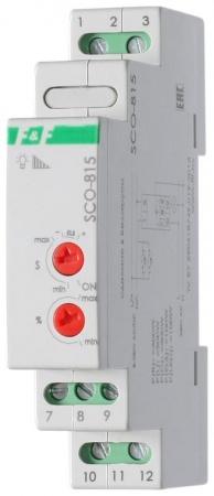 Регулятор освещенности SCO-815 (для всех типов ламп; напряжение входа управления от 8-230В AC/DC; монтаж на DIN-рейке <5А 230В AC IP20) F&F EA01.006.001 320146