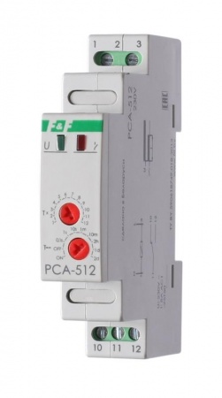 Реле времени PCA-512 (задержка выкл. 230В 8А 1перекл. IP20 монтаж на DIN-рейке) F&F EA02.001.001 253878