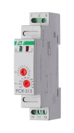 Реле времени PCR-513 (задержка вкл. 230В 8А 1перекл. IP20 монтаж на DIN-рейке) F&F EA02.001.003 253880