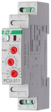 Реле времени PCU-511U (многофункц. 12-264В AC/DC 8А 1перекл. IP20 монтаж на DIN-рейке) F&F EA02.001.011 253888