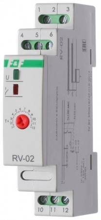 Реле времени RV-02 (задержка выкл. (1..120сек) 230В 16А 1перекл. IP20 монтаж на DIN-рейке) F&F EA02.001.008 253885