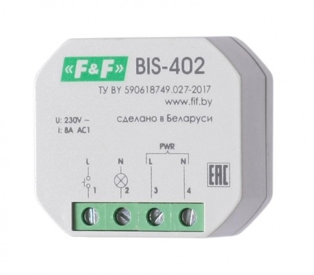 Реле импульсное BIS-402 (для установки в монтажную коробку 230В 8А 1Z IP40) F&F EA01.005.002 320141