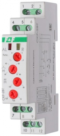 Реле контроля наличия фаз и состояния контактора CKF-2BT (контроль чередования; слипания фаз; регулировка задержки отключ. и порога асимметрии; контроль нижн. и верх. порогов напряжения; 1 модуль; монтаж на DIN-рейке) F&F EA04.003.005 501749
