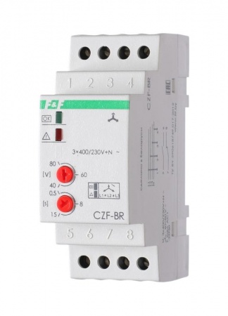 Реле контроля фаз CZF-BR (3х400/230+N 8А 1перекл. IP20 монтаж на DIN-рейке) F&F EA04.001.003 303210