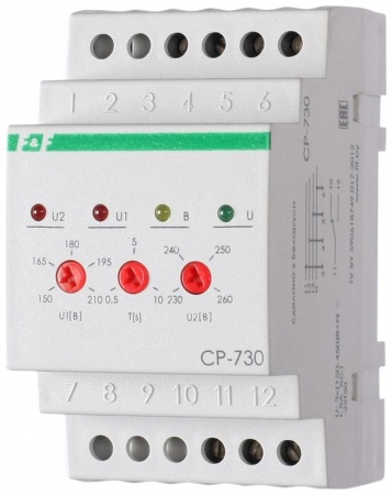 Реле напряжения CP-730 (DIN-рейка 3х400/230 + N 8А IP20) F&F EA04.009.004 286907