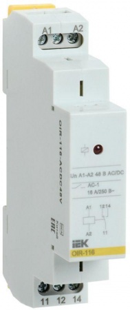 Реле промежуточное OIR 1 конт. (16А) 48В AC/DC ИЭК OIR-116-ACDC48V 463890