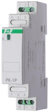 Реле промежуточное PK-1P/Un (монтаж на DIN-рейке 35мм 24В AC/DC 16А 1P IP20) F&F EA06.001.003 320988