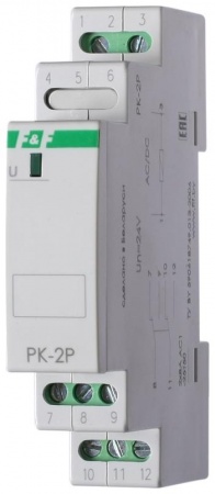Реле промежуточное PK-2P/Un (монтаж на DIN-рейке 35мм 24В AC/DC 2х8А 2P IP20) F&F EA06.001.008 320990