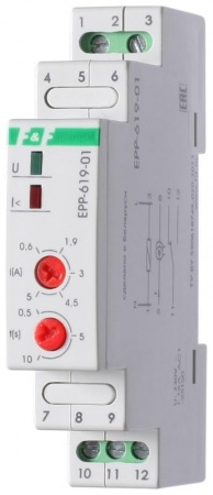 Реле тока EPP-619-02 ( 2-16А; регулир. задержка ; 1 модуль; монтаж на DIN-рейке) F&F EA03.004.014 501728