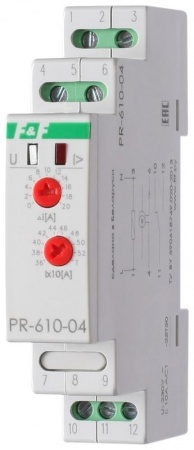 Реле тока PR-610-04 (360-540А; с выносным ТТ в комплекте; 1 модуль; монтаж на DIN-рейке) F&F EA03.004.012 501726