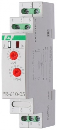 Реле тока PR-610-05 (540-640А; с выносным ТТ в комплекте; 1 модуль; монтаж на DIN-рейке) F&F EA03.004.013 501727