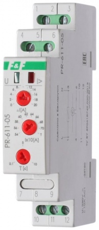 Реле тока PR-611-05 (540-640А ; регулир. задержка отключ.; с выносным ТТ в комплекте 1 модуль; монтаж на DIN-рейке) F&F EA03.004.010 501723