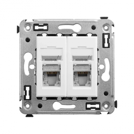 Розетка 2-м RJ-45 СП кат.5e экранированная Avanti "Белое облако" ДКС 4400364 1236210